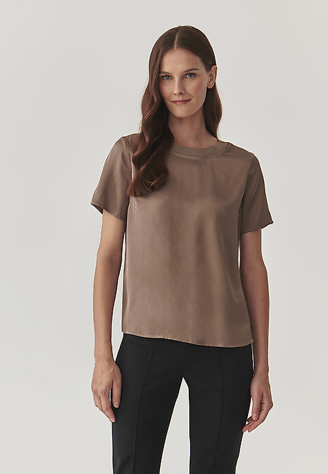 LADIES’ SHORT-SLEEVED BLOUSE - MALTO BEIGE 2