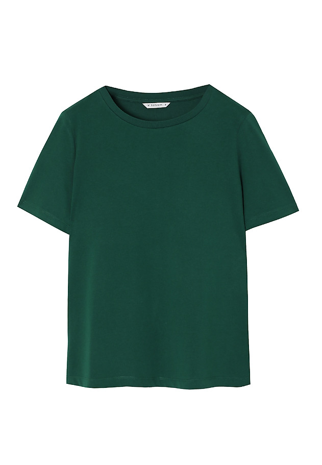 DAMSKI T-SHIRT BOXY Z KRÓTKIM RĘKAWEM — DELOR DAMSKI T-SHIRT BOXY Z KRÓTKIM RĘKAWEM — DELOR ZIELONY 6
