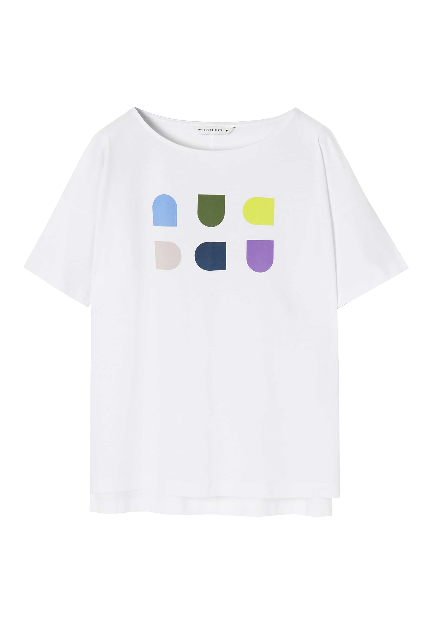 LADIES' T-SHIRT WITH A GEOMETRIC IMPRINT MIZA