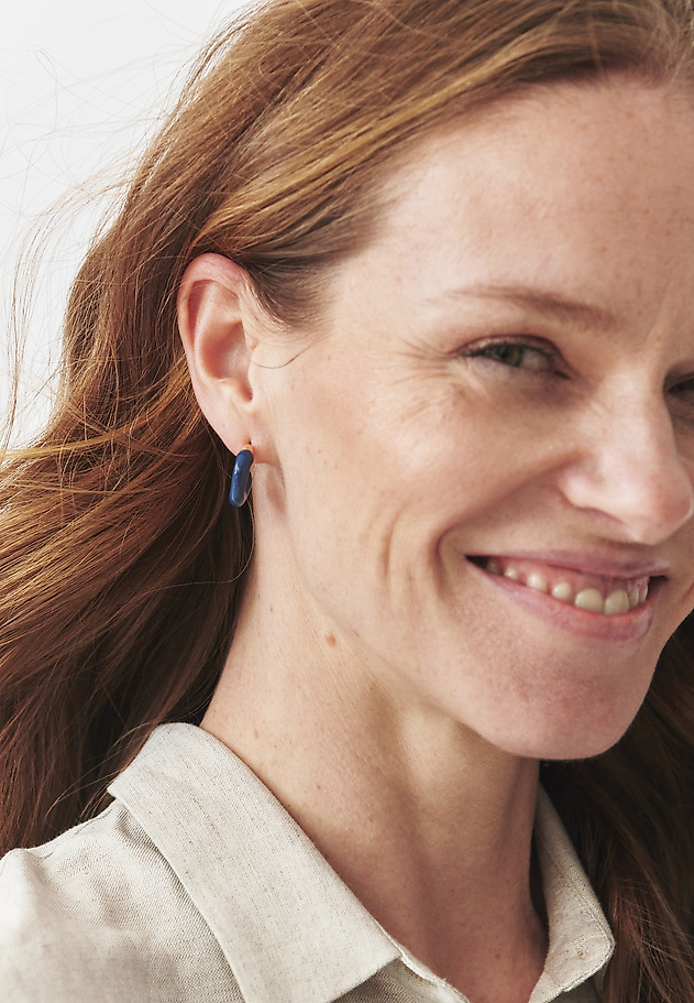 IRREGULARLY SHAPED EARRINGS - BERIS IRREGULARLY SHAPED EARRINGS - BERIS NIEBIESKI 2