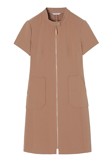 SHORT DRESS WITH ZIP - MANTOKI BEIGE 2