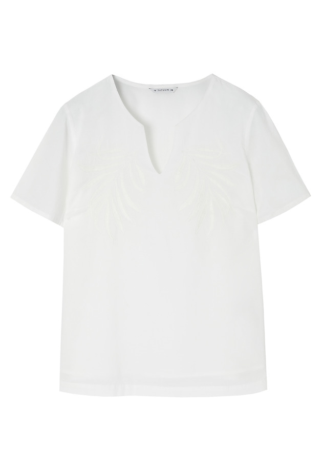 COTTON EMBROIDERED BLOUSE - SIMONETTA COTTON EMBROIDERED BLOUSE - SIMONETTA ECRU 7