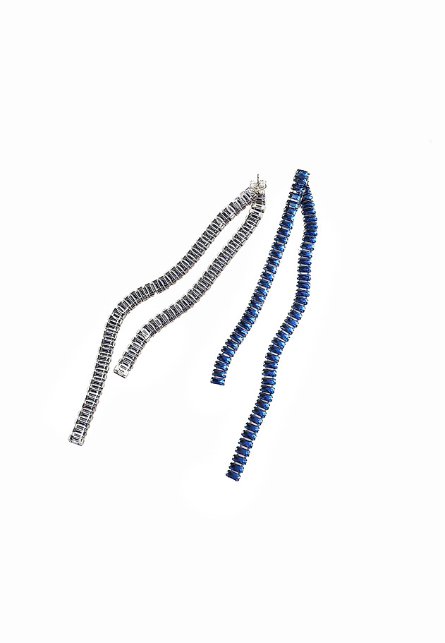 CERCEI ELEGANȚI SUSPENDAȚI CU STICLĂ DECORATIVĂ - MONI CERCEI ELEGANȚI SUSPENDAȚI CU STICLĂ DECORATIVĂ - MONI BLEUMARIN 3