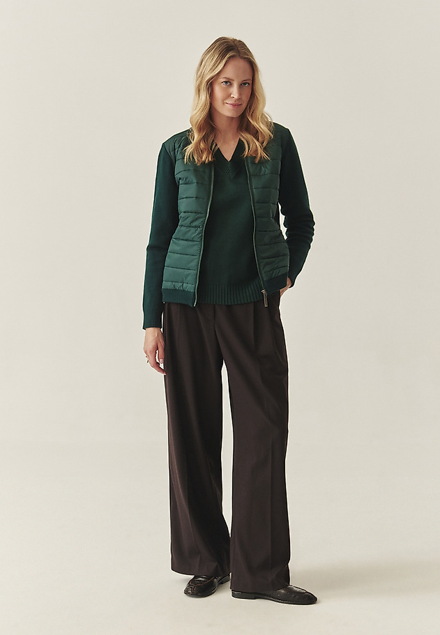 LADIES' JUMPER WITH QUILTED FRONT - KADEKO LADIES' JUMPER WITH QUILTED FRONT - KADEKO GREEN 4