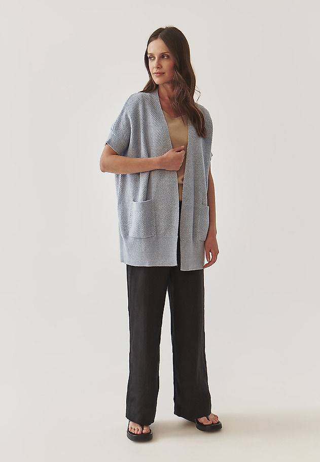 LADIES’ TEXTURED CARDIGAN - PULOVER LADIES’ TEXTURED CARDIGAN - PULOVER NIEBIESKI 2