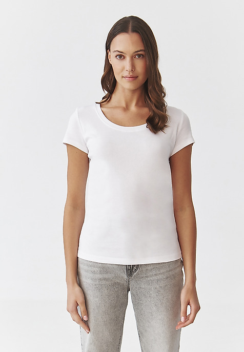 TRICOU UNIVERSAL DE DAMĂ, DIN BUMBAC - ANTONINA 1 ALB 2