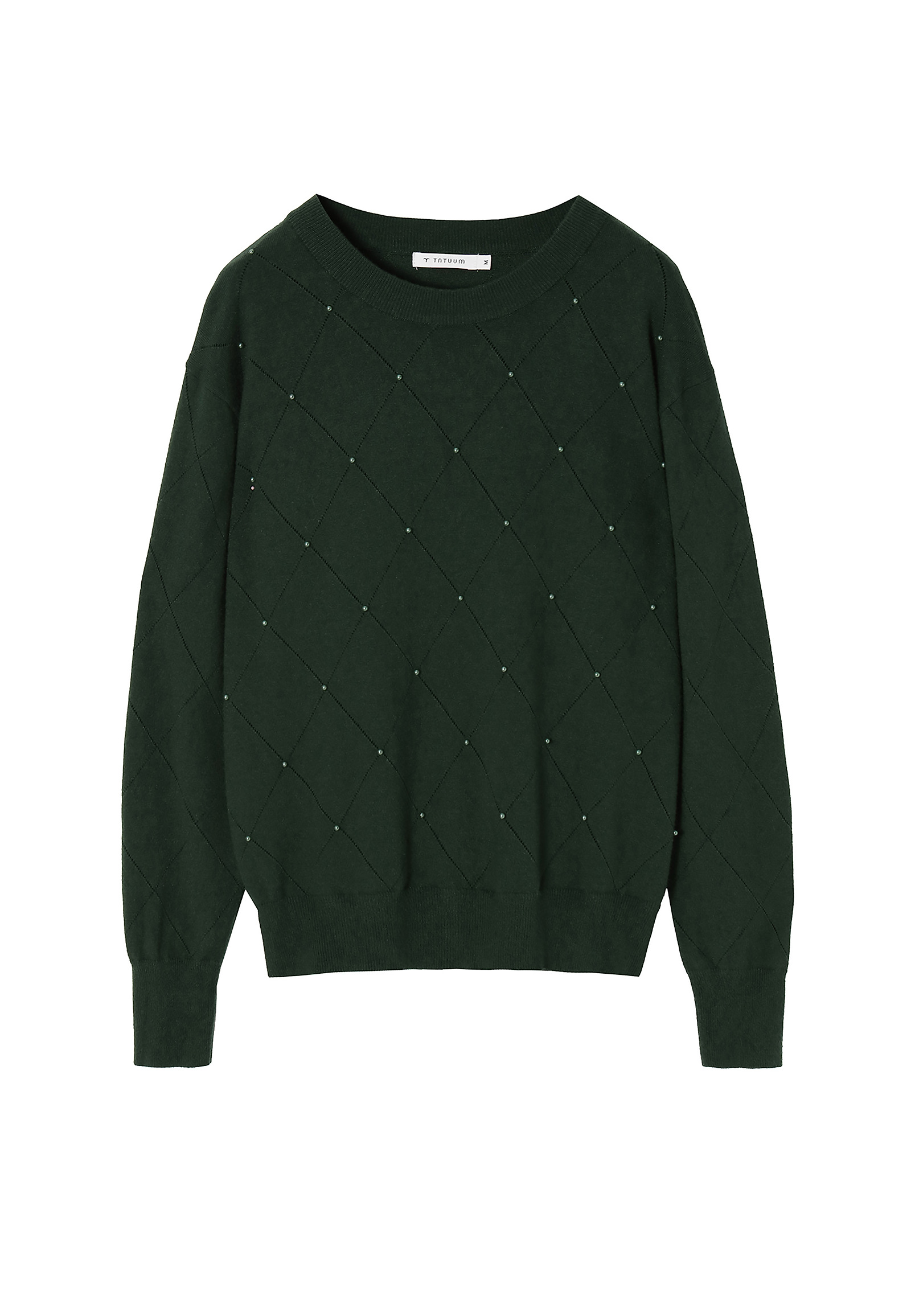 LADIES' LIGHTWEIGHT SWEATER WITH PEARLS AZJAKI LADIES' LIGHTWEIGHT SWEATER WITH PEARLS AZJAKI GREEN 83245