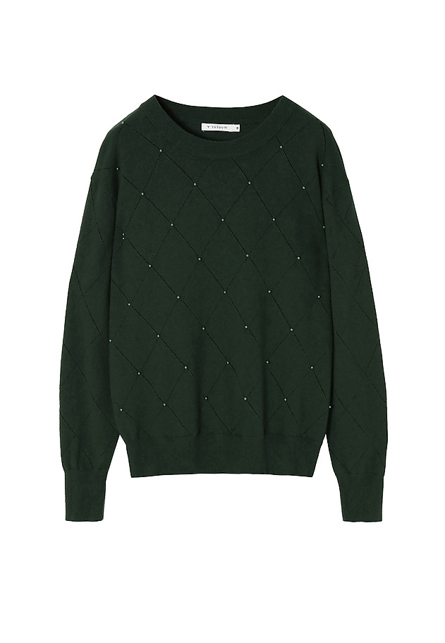 LADIES' LIGHTWEIGHT SWEATER WITH PEARLS AZJAKI LADIES' LIGHTWEIGHT SWEATER WITH PEARLS AZJAKI GREEN 5