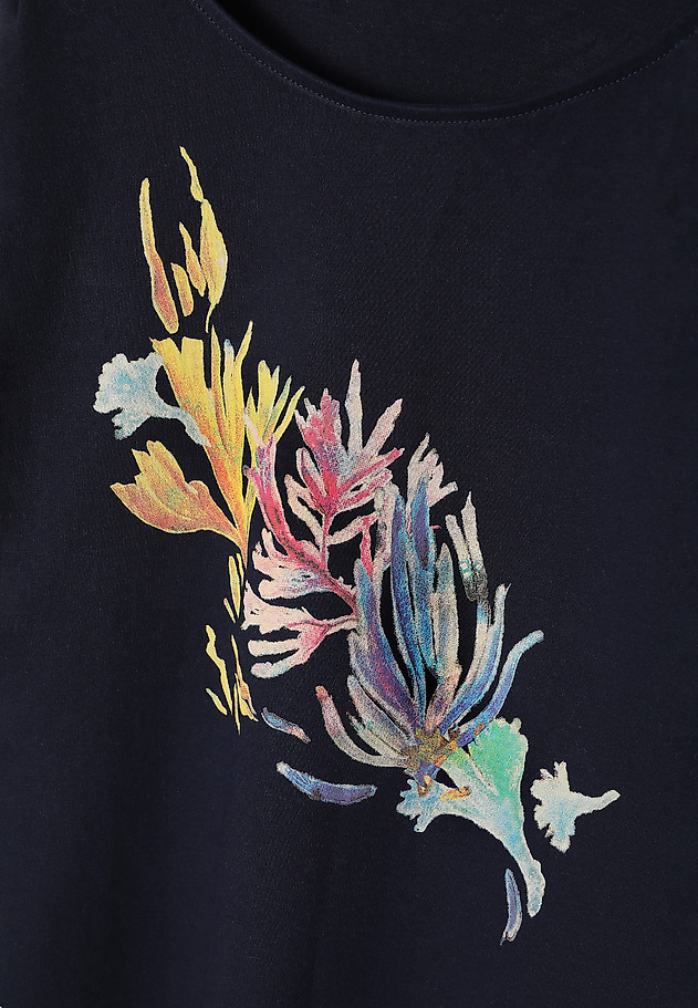 LADIES’ KIMONO T-SHIRT IN COLORFUL PRINT - LALI 1 LADIES’ KIMONO T-SHIRT IN COLORFUL PRINT - LALI 1 NAVY BLUE 6