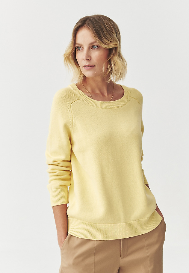 SWETER Z PRZĘDZY BAWEŁNIANO-WISKOZOWEJ — IVY SWETER Z PRZĘDZY BAWEŁNIANO-WISKOZOWEJ — IVY ŻÓŁTY 1