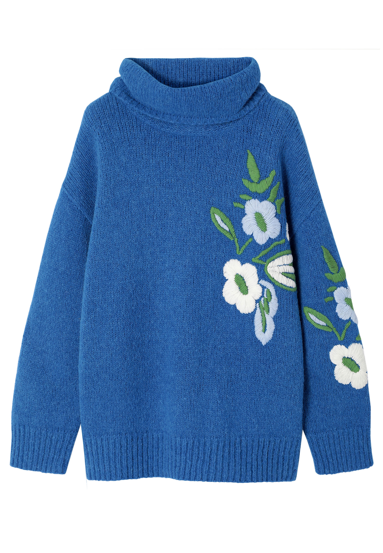 LOOSE-FIT SWEATER WITH FLORAL PATTERN- ASAMI LOOSE-FIT SWEATER WITH FLORAL PATTERN- ASAMI BLUE 116353