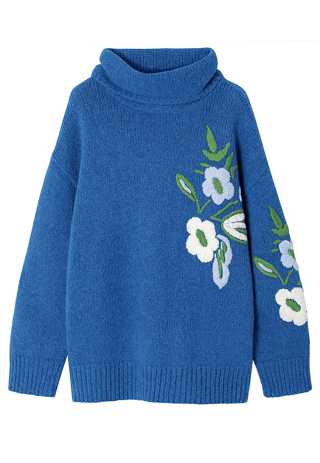 LOOSE-FIT SWEATER WITH FLORAL PATTERN- ASAMI LOOSE-FIT SWEATER WITH FLORAL PATTERN- ASAMI BLUE 7