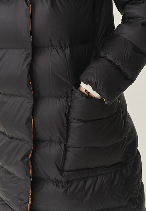DOWN COAT WITH STAND-UP COLLAR - AKO BLACK 2