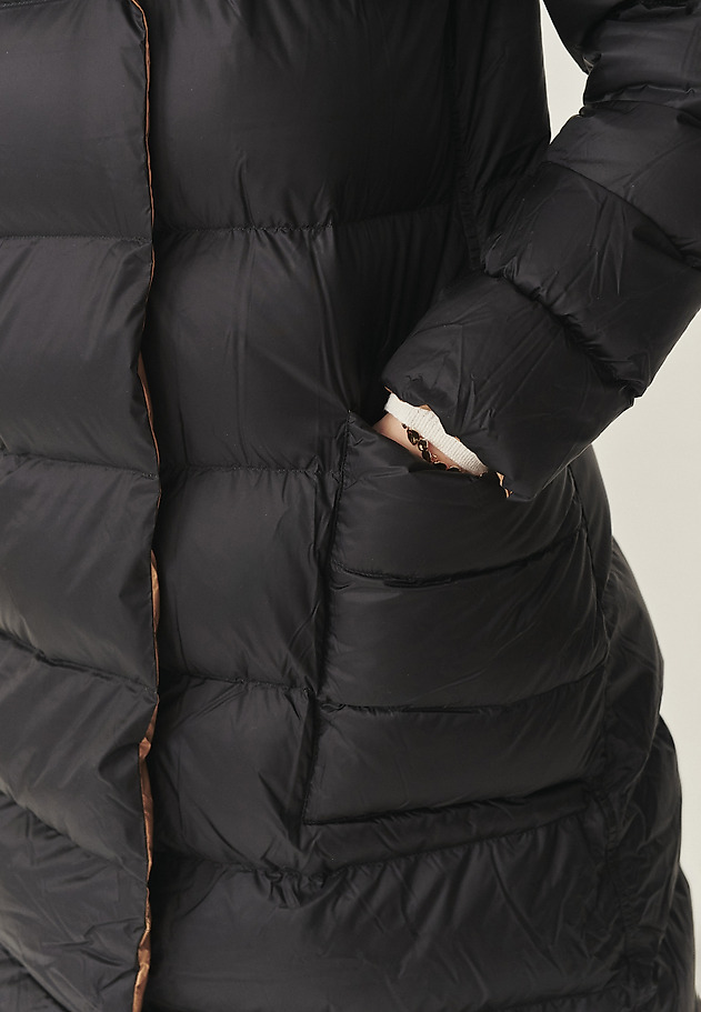 DOWN COAT WITH STAND-UP COLLAR - AKO DOWN COAT WITH STAND-UP COLLAR - AKO BLACK 6