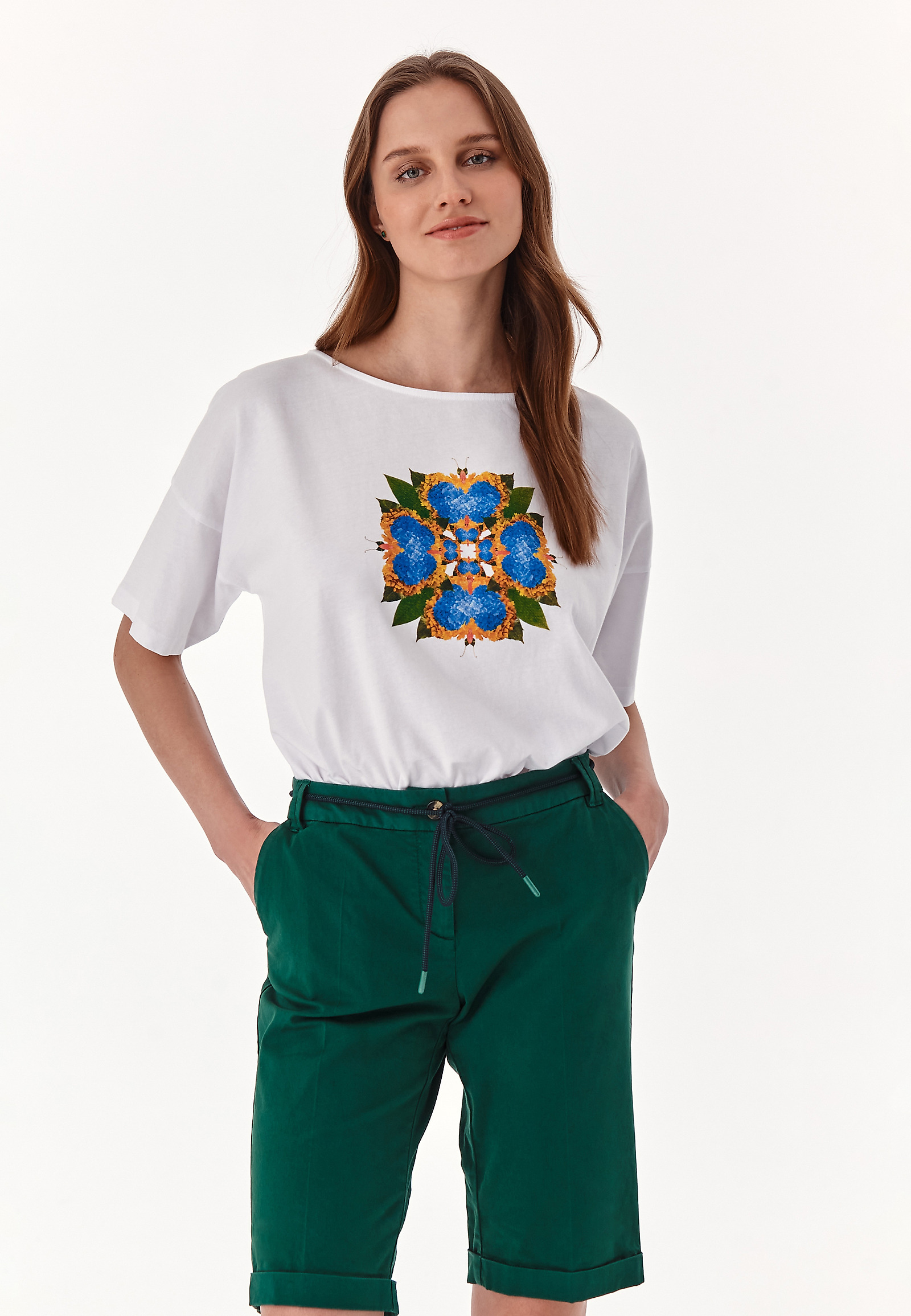 LOOSE LADIES' T-SHIRT MIZA 4 LOOSE LADIES' T-SHIRT MIZA 4 WHITE 78572