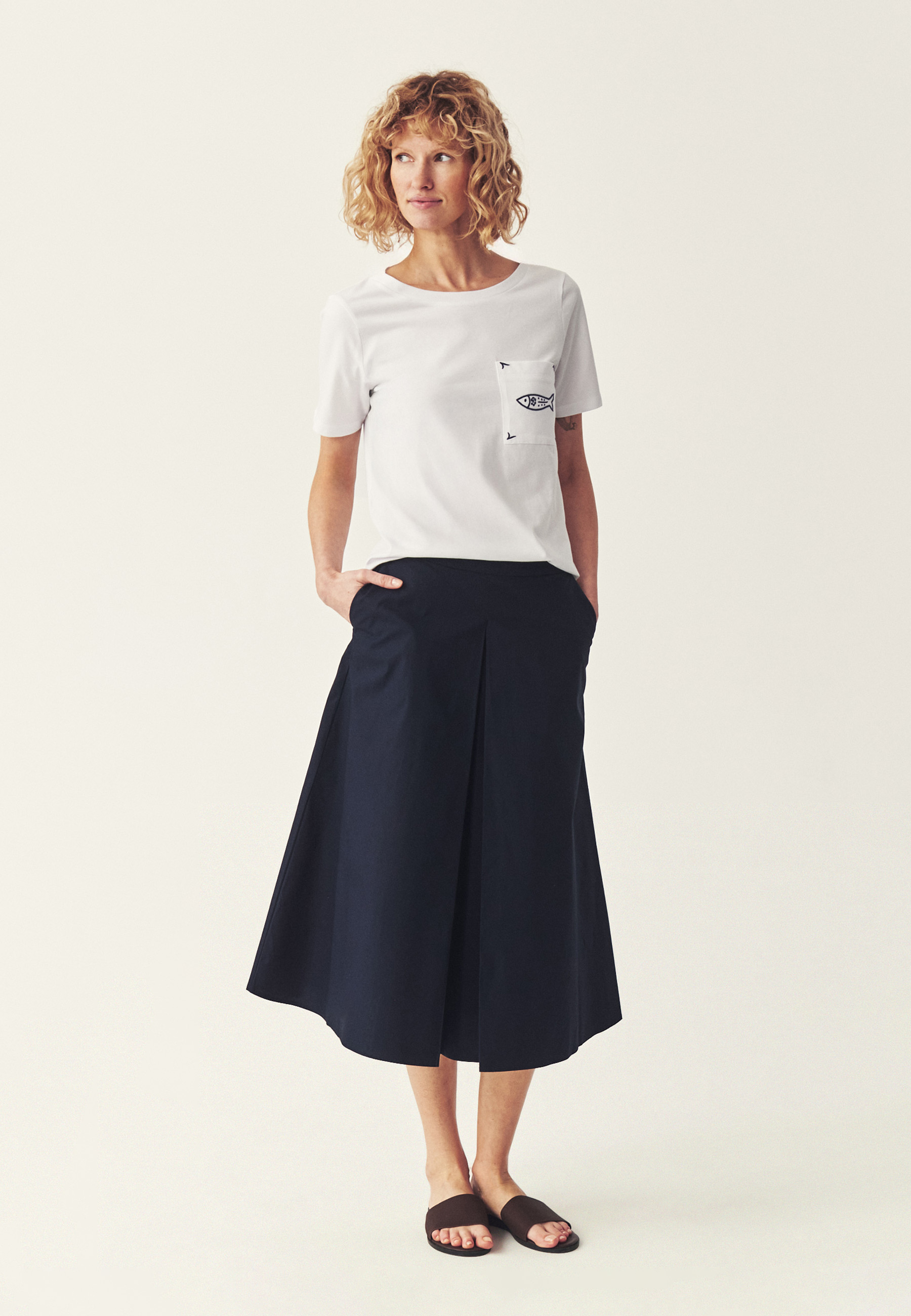 BAWEŁNIANA SPÓDNICA Z KONTRAFAŁDĄ - TENEROS