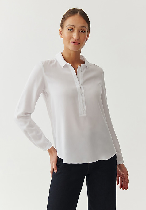 LADIES’ BLOUSE WITH A COLLAR - BENETI WHITE 2