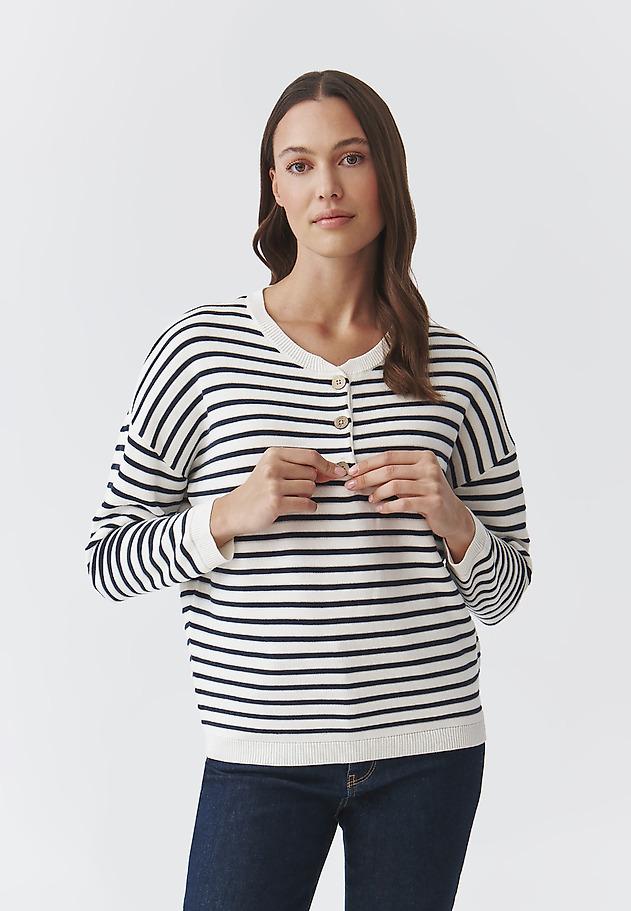 CASUAL LADIES' CROSS-STRIPED JUMPER — FANNY 1 CASUAL LADIES' CROSS-STRIPED JUMPER — FANNY 1 MULTIKOLOR 1