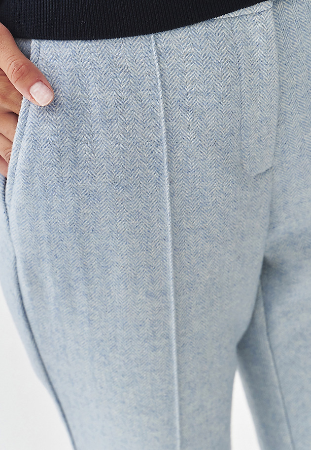 HERRINGBONE FABRIC TROUSERS - SUMKO HERRINGBONE FABRIC TROUSERS - SUMKO NIEBIESKI 4