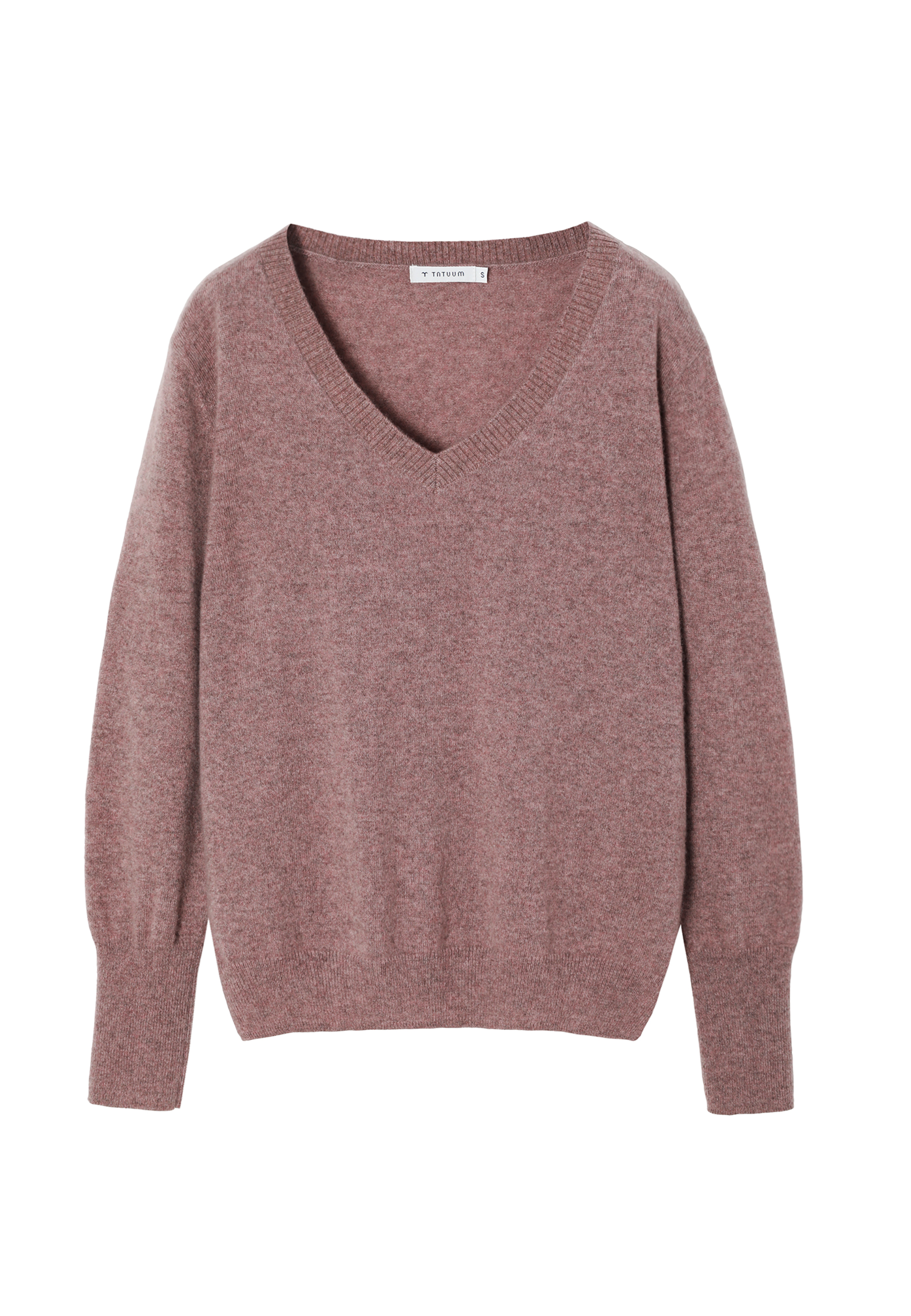 KASZMIROWY SWETER DAMSKI Z DEKOLTEM W SEREK — MELISSA