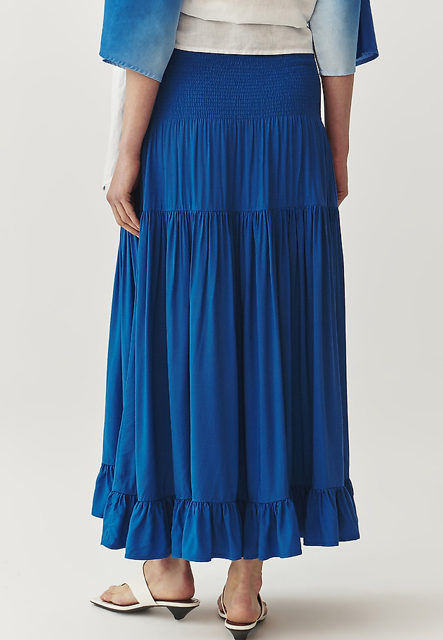 LADIES’ MAXI SKIRT WITH A FRILL - EFIA 2 LADIES’ MAXI SKIRT WITH A FRILL - EFIA 2 NIEBIESKI 3