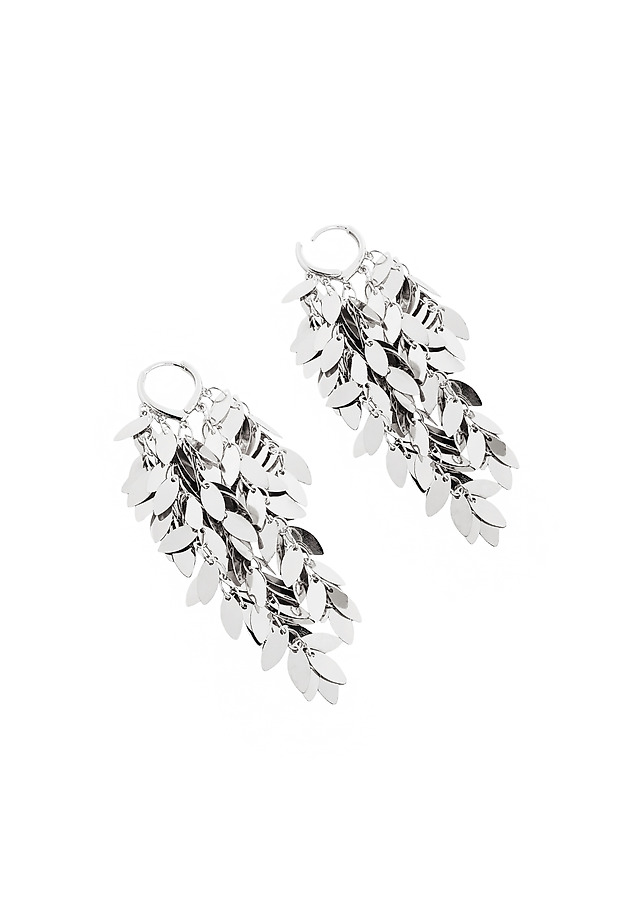 LONG EARRINGS WITH A FLORAL MOTIF — ACCELI LONG EARRINGS WITH A FLORAL MOTIF — ACCELI SREBRNY 3