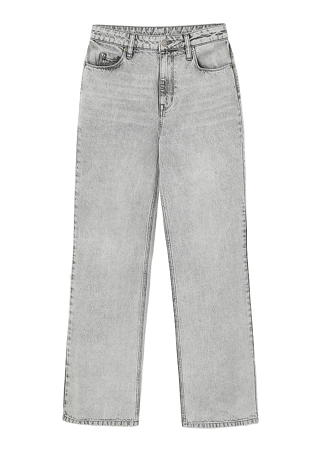LADIES’ HIGH-WAISTED DENIM JEANS WITH WIDE LEG - RISO LADIES’ HIGH-WAISTED DENIM JEANS WITH WIDE LEG - RISO SZARY 6