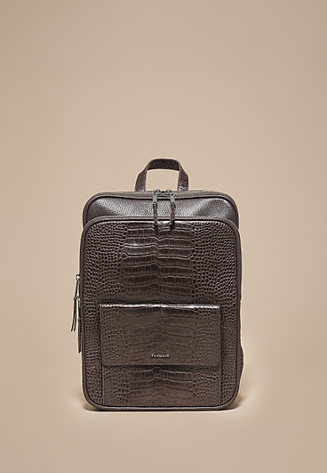 LEATHER BACKPACK WITH ANIMAL MOTIF - COBRA LEATHER BACKPACK WITH ANIMAL MOTIF - COBRA