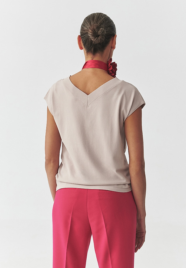 BLOUSE IN VISCOSE YARN — NEZIKI BLOUSE IN VISCOSE YARN — NEZIKI BEŻOWY 2
