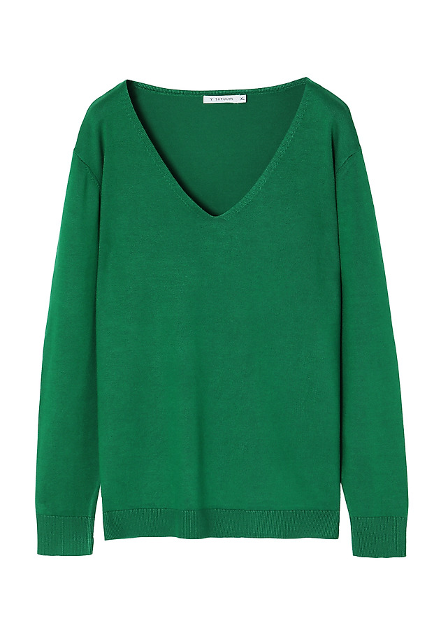 CLASSIC LADIES’ SWEATER WITH V-SHAPED NECKLINE TESSA 2 CLASSIC LADIES’ SWEATER WITH V-SHAPED NECKLINE TESSA 2 GREEN 7
