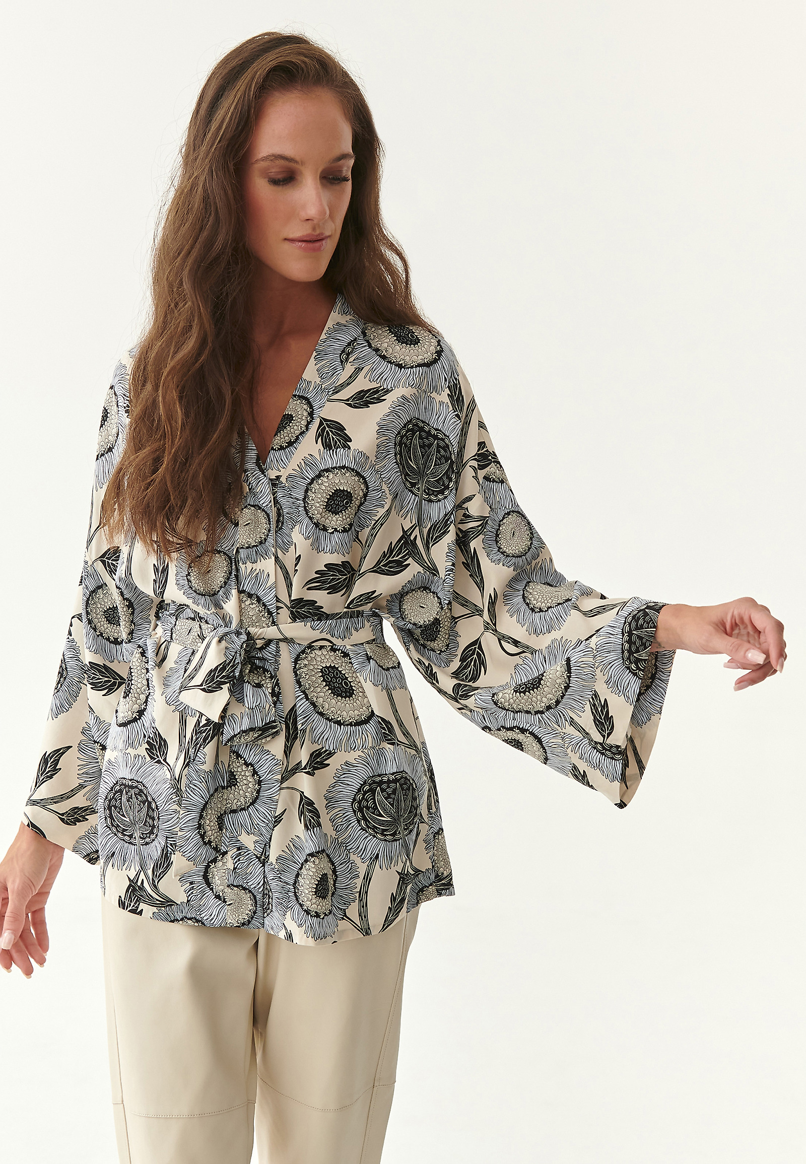 LADIES' WRAP BLOUSE TAWINA LADIES' WRAP BLOUSE TAWINA MULTICOLOR 82673