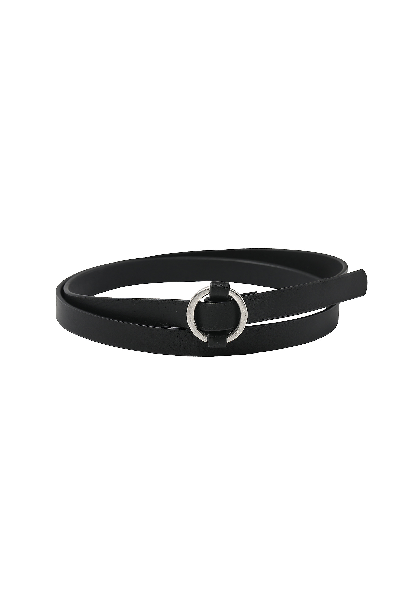 LADIES' LEATHER ROUND BUCKLE BELT MINOZI LADIES' LEATHER ROUND BUCKLE BELT MINOZI BLACK 90075