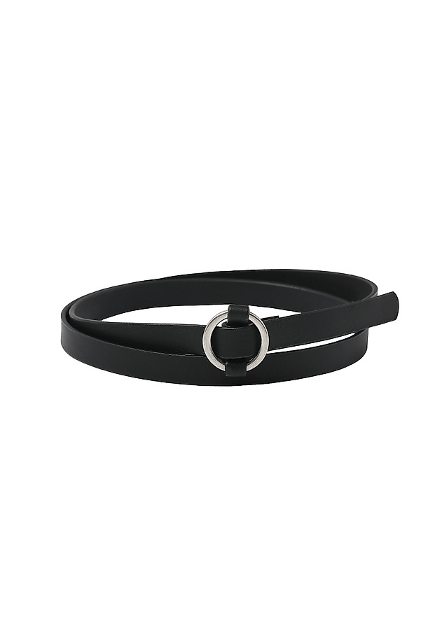 LADIES' LEATHER ROUND BUCKLE BELT MINOZI LADIES' LEATHER ROUND BUCKLE BELT MINOZI BLACK 1