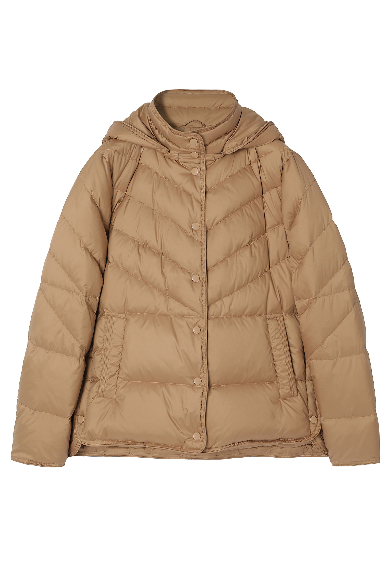 PUCHOWA KURTKA Z KAPTUREM - SAMORI PUCHOWA KURTKA Z KAPTUREM - SAMORI BEŻOWY 114977