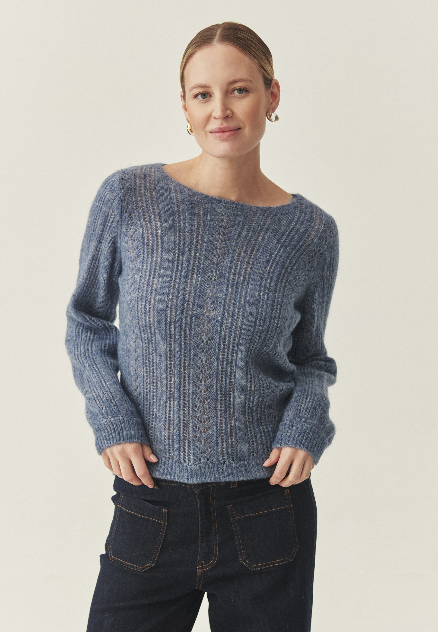 SWETER Z WEŁNĄ I MOHEREM - ELENI NIEBIESKI 2