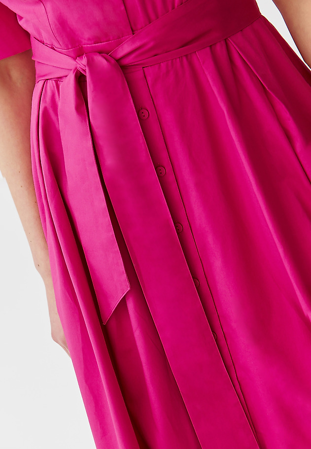 LADIES’ BUTTONED DOWN MIDI DRESS WITH A BELT - NIKI LADIES’ BUTTONED DOWN MIDI DRESS WITH A BELT - NIKI PINK 5