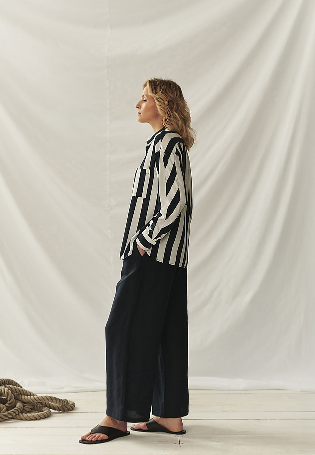 STRIPED VISCOSE SHIRT - HANAMI STRIPED VISCOSE SHIRT - HANAMI MULTIKOLOR 1