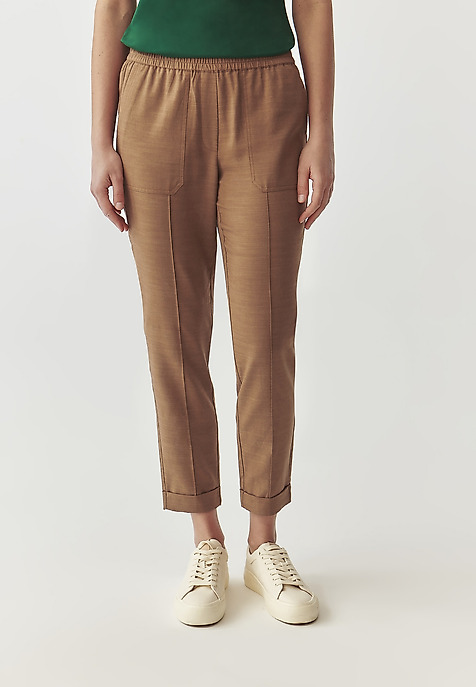 LADIES’ PANTS WITH TURNED-UP CUFFS - SUMIKO BROWN 2