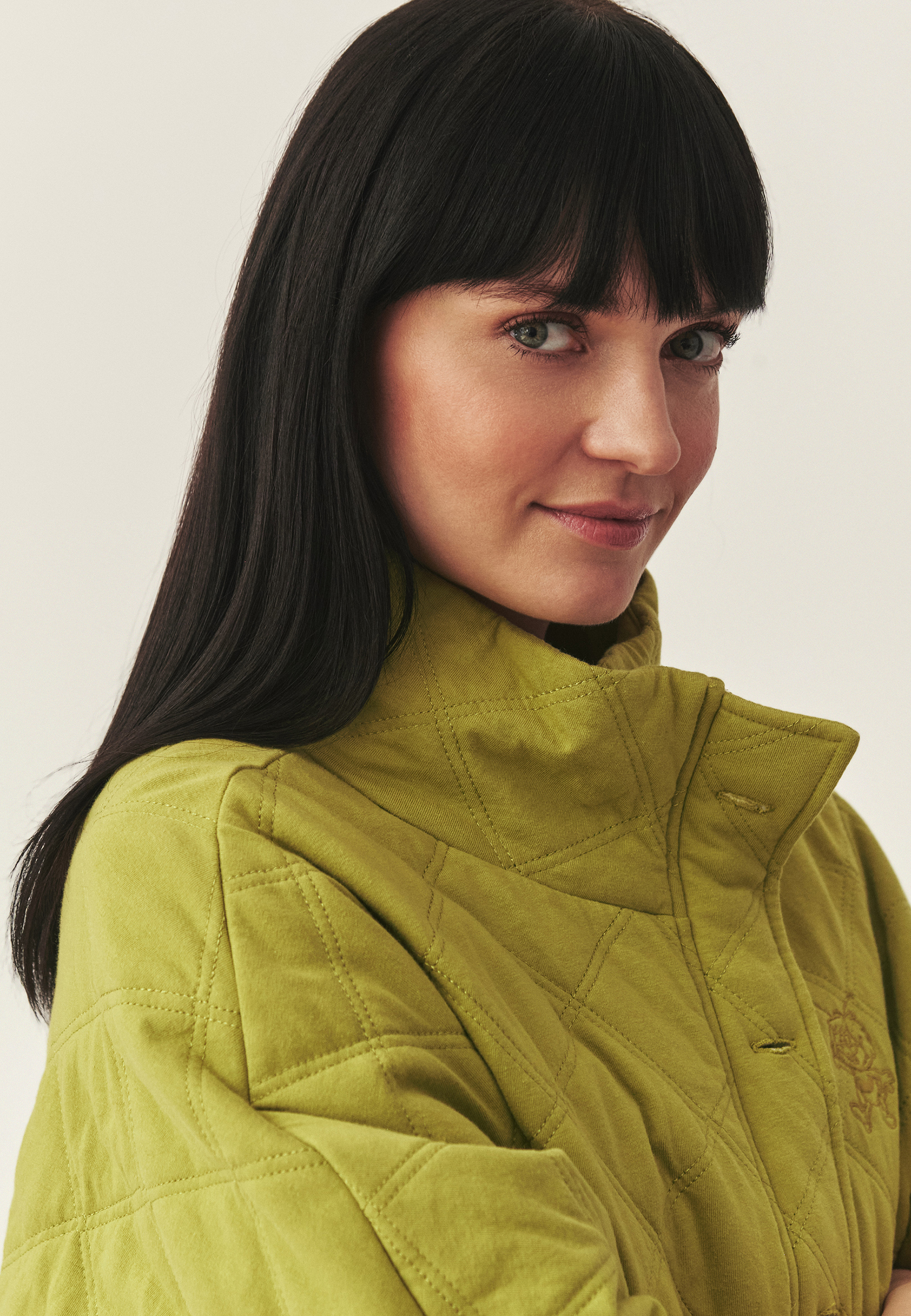 SWOBODNA BLUZA Z BAWEŁNIANEJ DZIANINY - RODENO ZIELONY 2