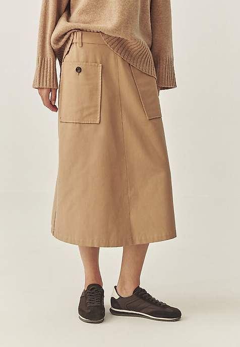 FLARED SKIRT WITH LARGE POCKETS - LONG ISLAND BEIGE 2