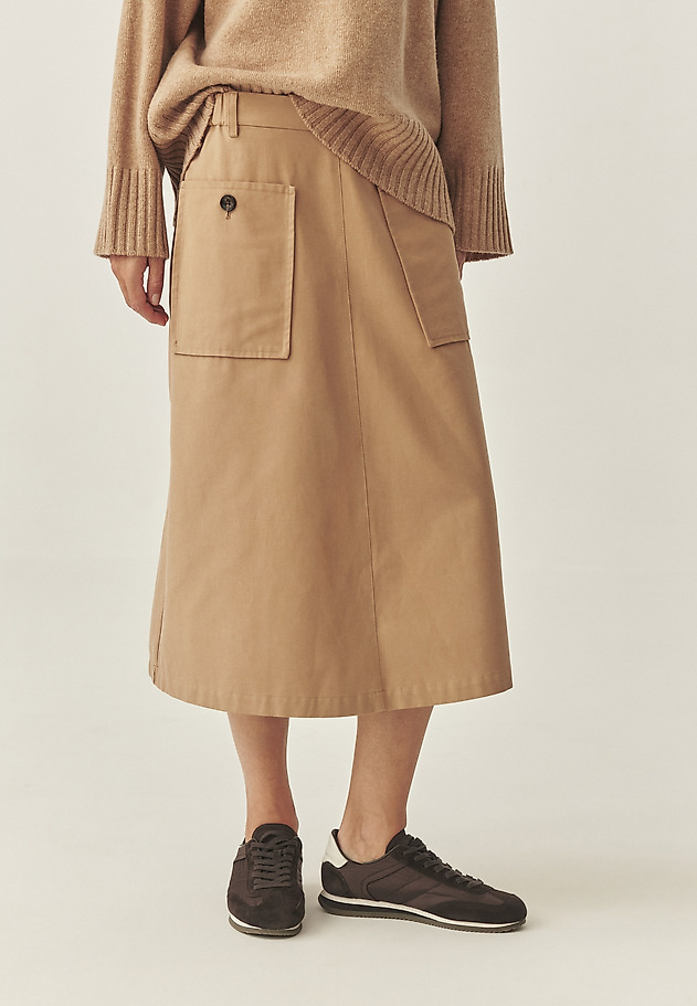 FLARED SKIRT WITH LARGE POCKETS - LONG ISLAND FLARED SKIRT WITH LARGE POCKETS - LONG ISLAND BEIGE 2
