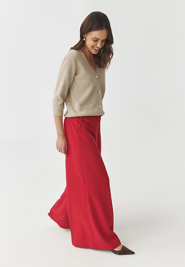 ELEGANT TROUSERS WITH A WIDE LEG — MANIKIMIA 1 ELEGANT TROUSERS WITH A WIDE LEG — MANIKIMIA 1 CZERWONY 1
