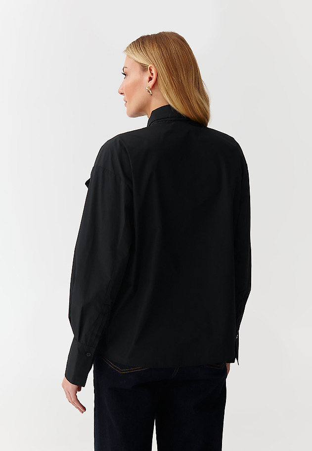 LADIES’ SHIRT WITH DECORATIVE BELT - KONKONA 1 LADIES’ SHIRT WITH DECORATIVE BELT - KONKONA 1 CZARNY 4
