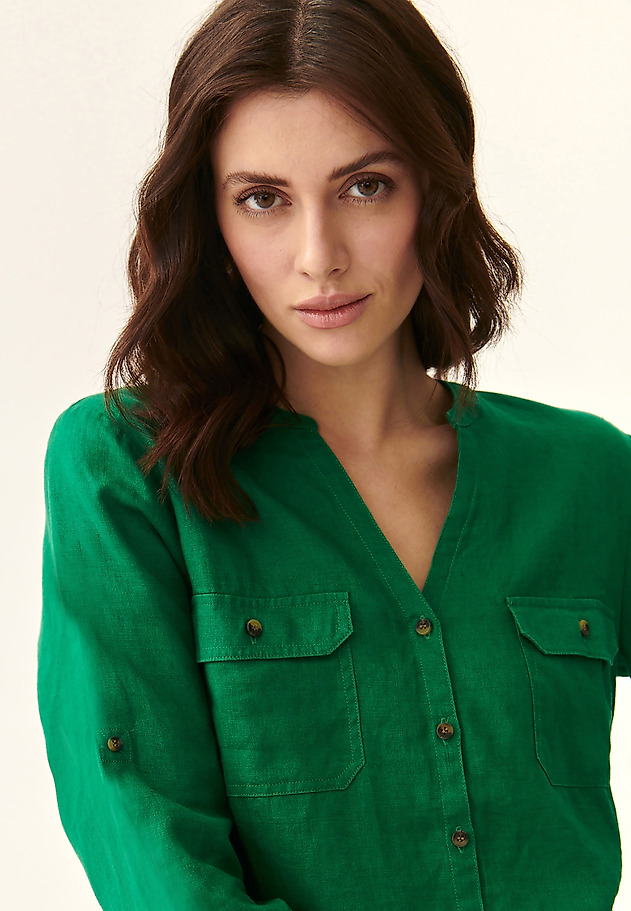 LINNEN LADIES' SHIRT JUSTYNA LINNEN LADIES' SHIRT JUSTYNA ZIELONY 5