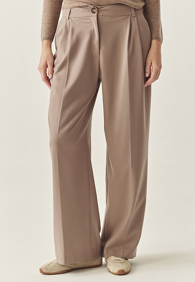 WIDE-LEG TROUSERS WITH CREASES - SOLA WIDE-LEG TROUSERS WITH CREASES - SOLA BEIGE 2