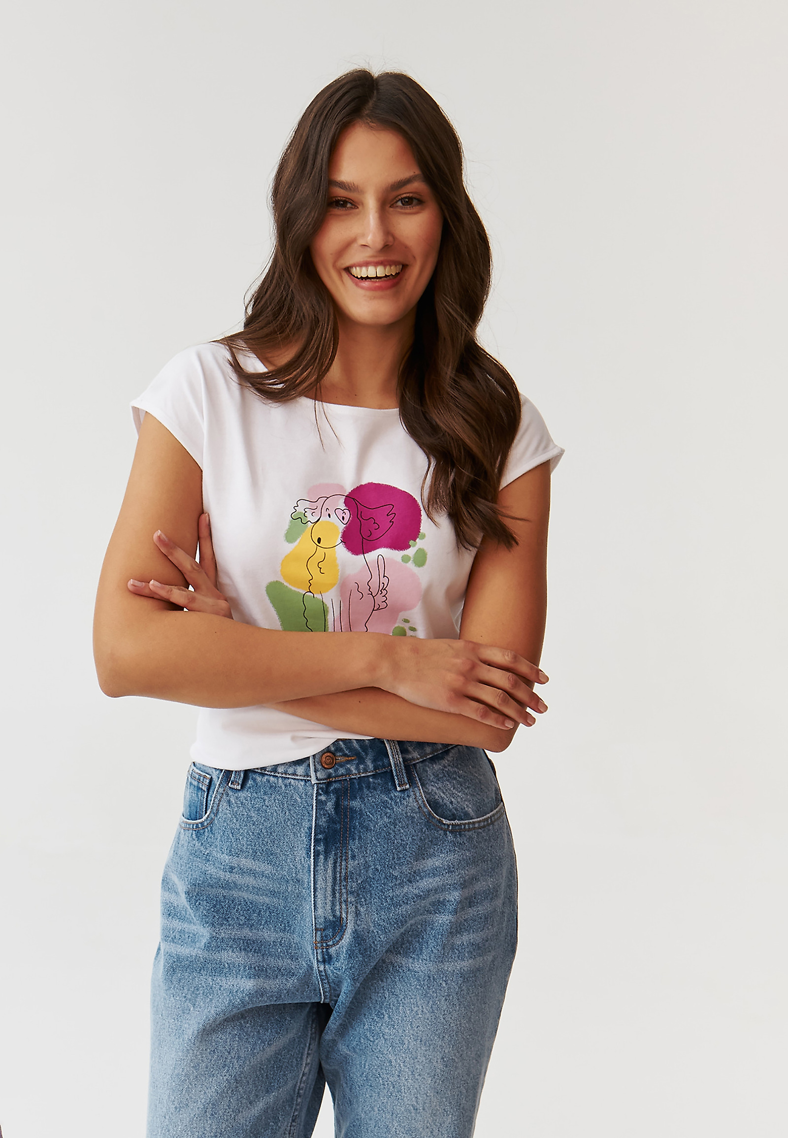DOPASOWANY T-SHIRT DAMSKI Z MIEJSCOWYM NADRUKIEM - AMANDA 3 DOPASOWANY T-SHIRT DAMSKI Z MIEJSCOWYM NADRUKIEM - AMANDA 3 BIAŁY 103206