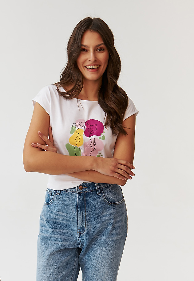 FITTED LADIES’ T-SHIRT WITH CENTRALISED PRINT - AMANDA 3 FITTED LADIES’ T-SHIRT WITH CENTRALISED PRINT - AMANDA 3 WHITE 5