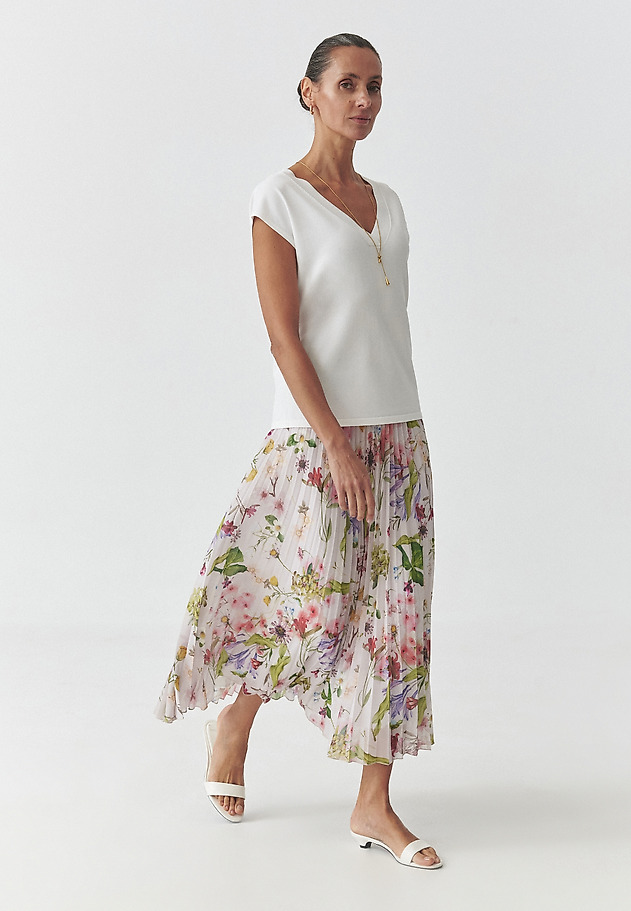 FUSTĂ MIDI PLISATĂ CU MOTIVE FLORALE - MIRAMA FUSTĂ MIDI PLISATĂ CU MOTIVE FLORALE - MIRAMA MULTICOLOR 1