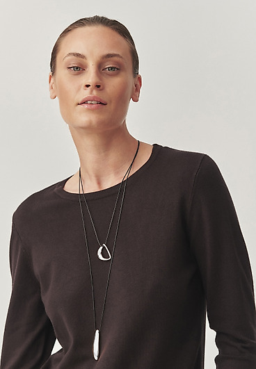 LONG NECKLACE WITH DOUBLE PENDANT - JONES LONG NECKLACE WITH DOUBLE PENDANT - JONES