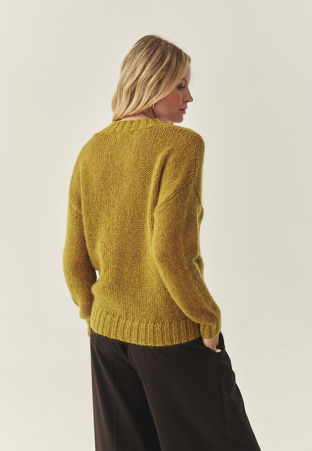 CASUALOWY SWETER Z WEŁNĄ I MOHEREM - MAI 1 CASUALOWY SWETER Z WEŁNĄ I MOHEREM - MAI 1 ZIELONY 3